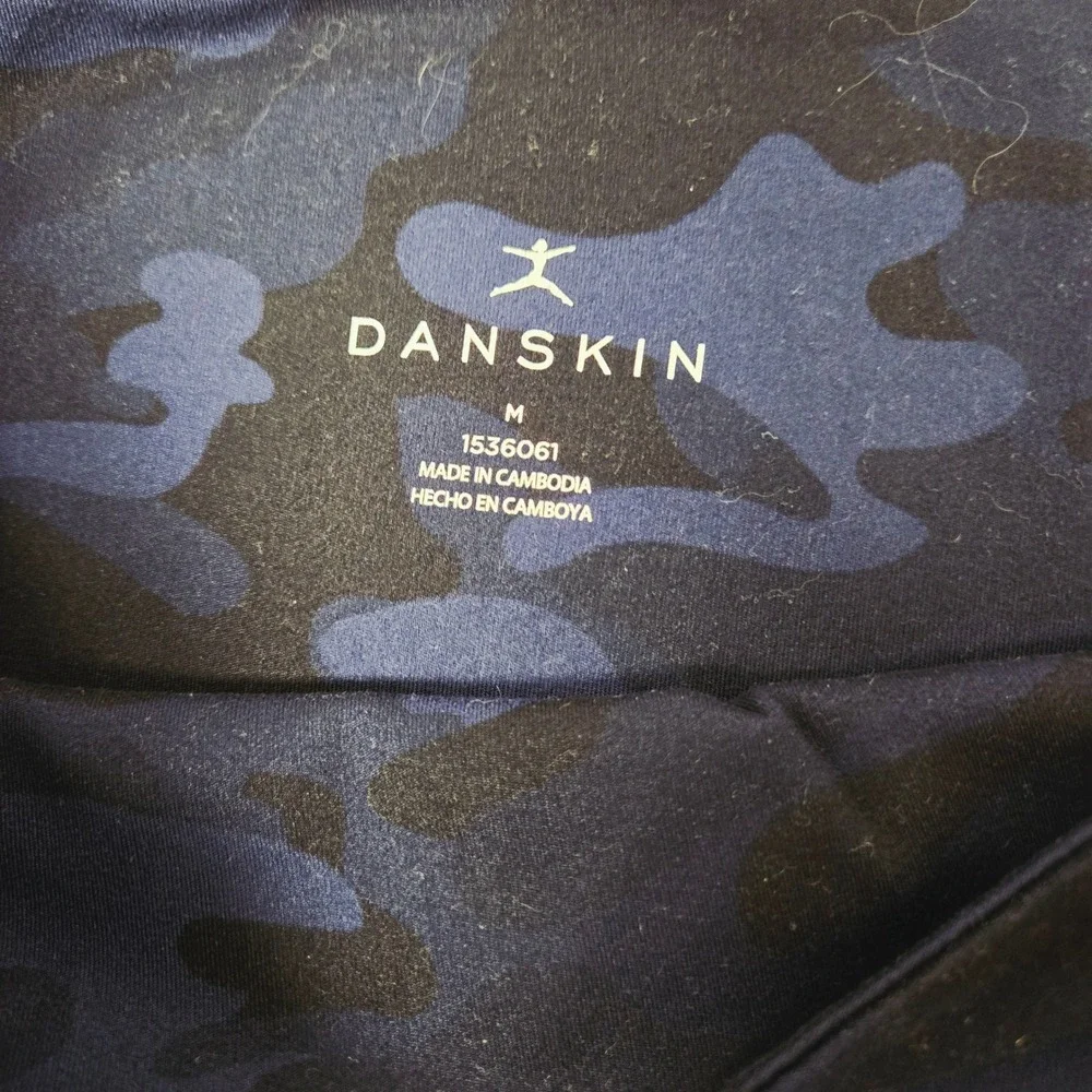 Danskin Womens Blue Camo High Rise Leggings‎ with Pockets Size Medium 9670